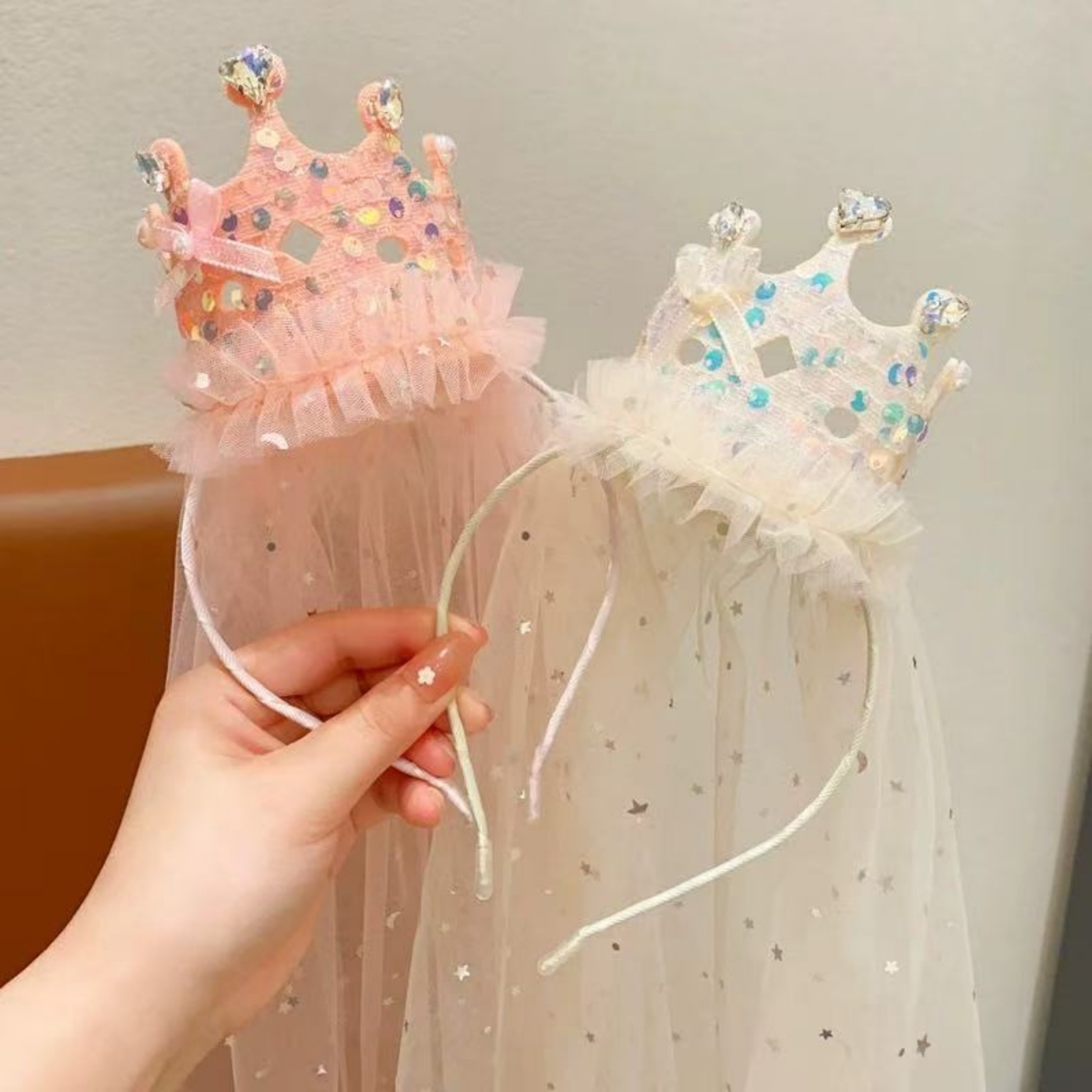 1PC Princess Crown Veil Headba - Philodendron Pink Princess recension och pris